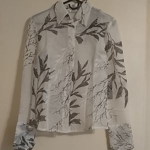 Zba Beautiful Patterned Gray/White Shirt